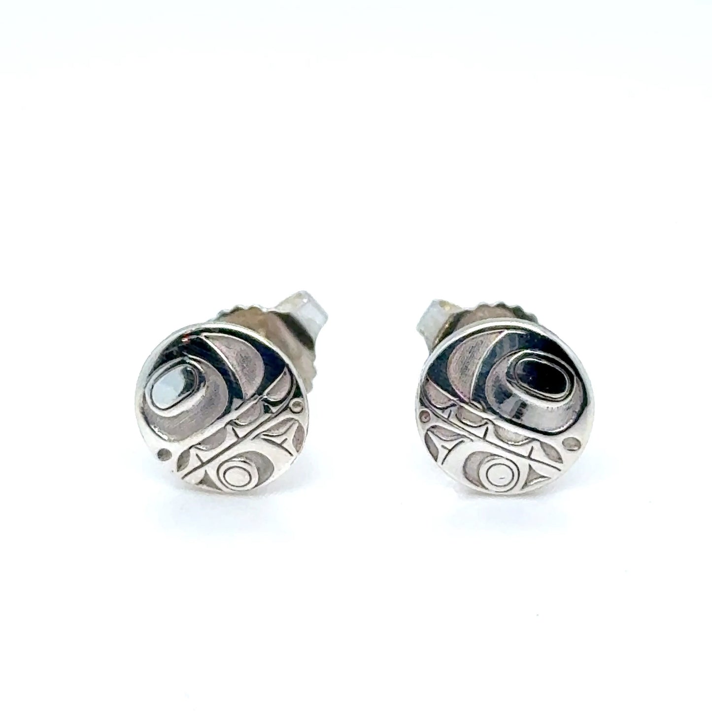 Earrings - Sterling Silver - Stud - Orca - Micro - 8mm