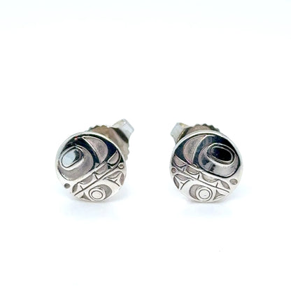 Earrings - Sterling Silver - Stud - Orca - Micro - 8mm