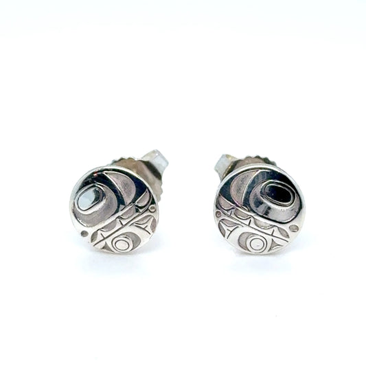 Earrings - Sterling Silver - Stud - Orca - Micro - 8mm