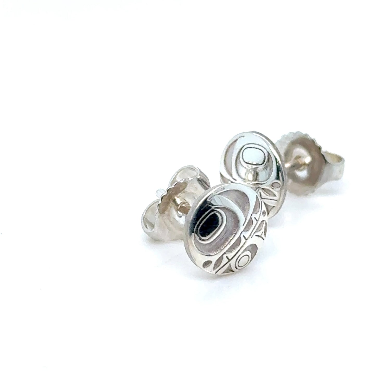 Earrings - Sterling Silver - Stud - Orca - Micro - 8mm