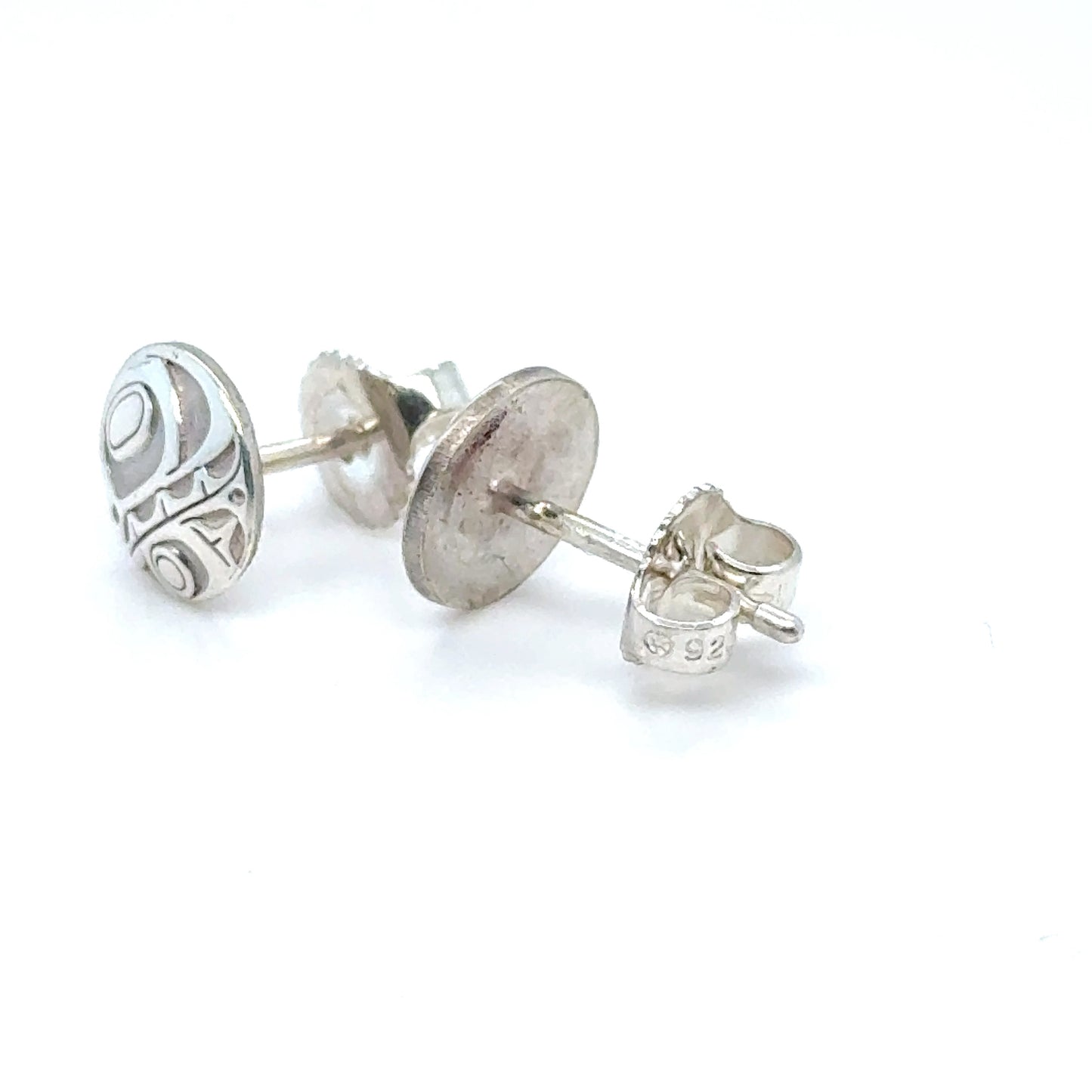 Earrings - Sterling Silver - Stud - Orca - Micro - 8mm