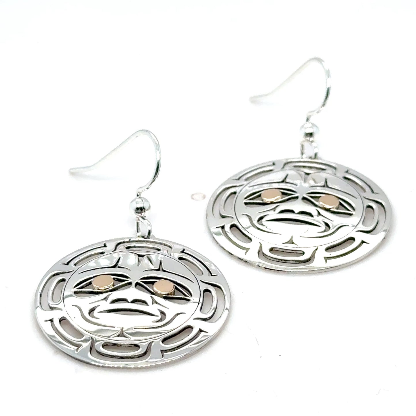 Earrings - Gold & Silver - Round - Moon