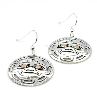 Earrings - Gold & Silver - Round - Moon