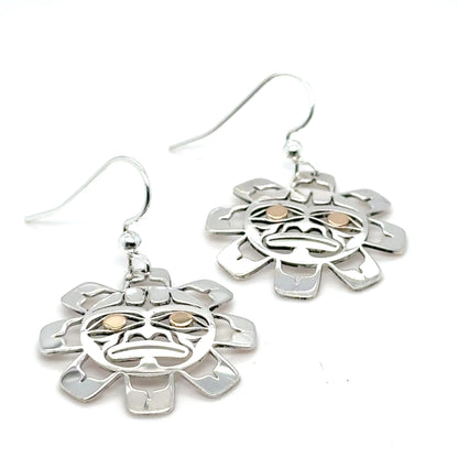 Earrings - Gold & Silver - Cutout - Sun