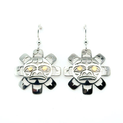 Earrings - Gold & Silver - Cutout - Sun