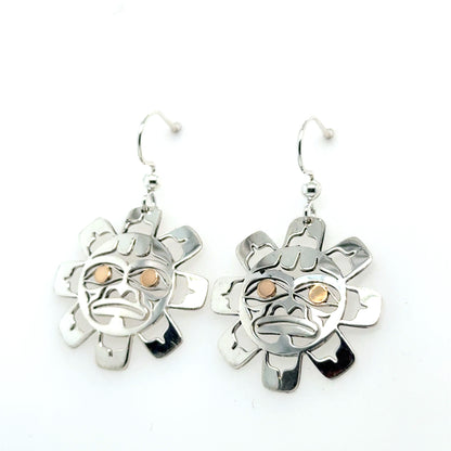 Earrings - Gold & Silver - Cutout - Sun