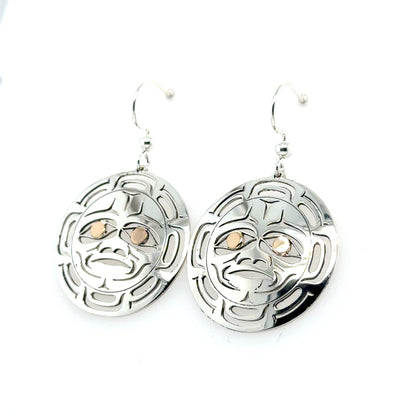Earrings - Gold & Silver - Round - Moon