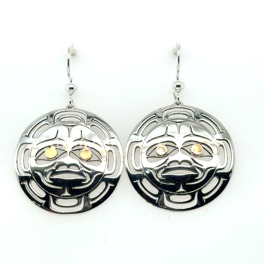 Earrings - Gold & Silver - Round - Moon