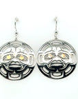 Earrings - Gold & Silver - Round - Moon