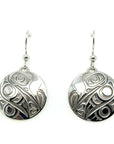 Earrings - Sterling Silver - Drop - Round - 20mm - Hummingbird