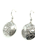 Earrings - Sterling Silver - Drop - Round - 20mm - Hummingbird