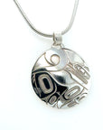 Pendant - Sterling Silver - Round - 25mm - Wolf