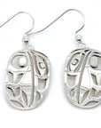 Earrings - Sterling Silver - Oval - 30mm - Raven