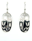 Earrings - Sterling Silver - Oval - 30mm - Raven