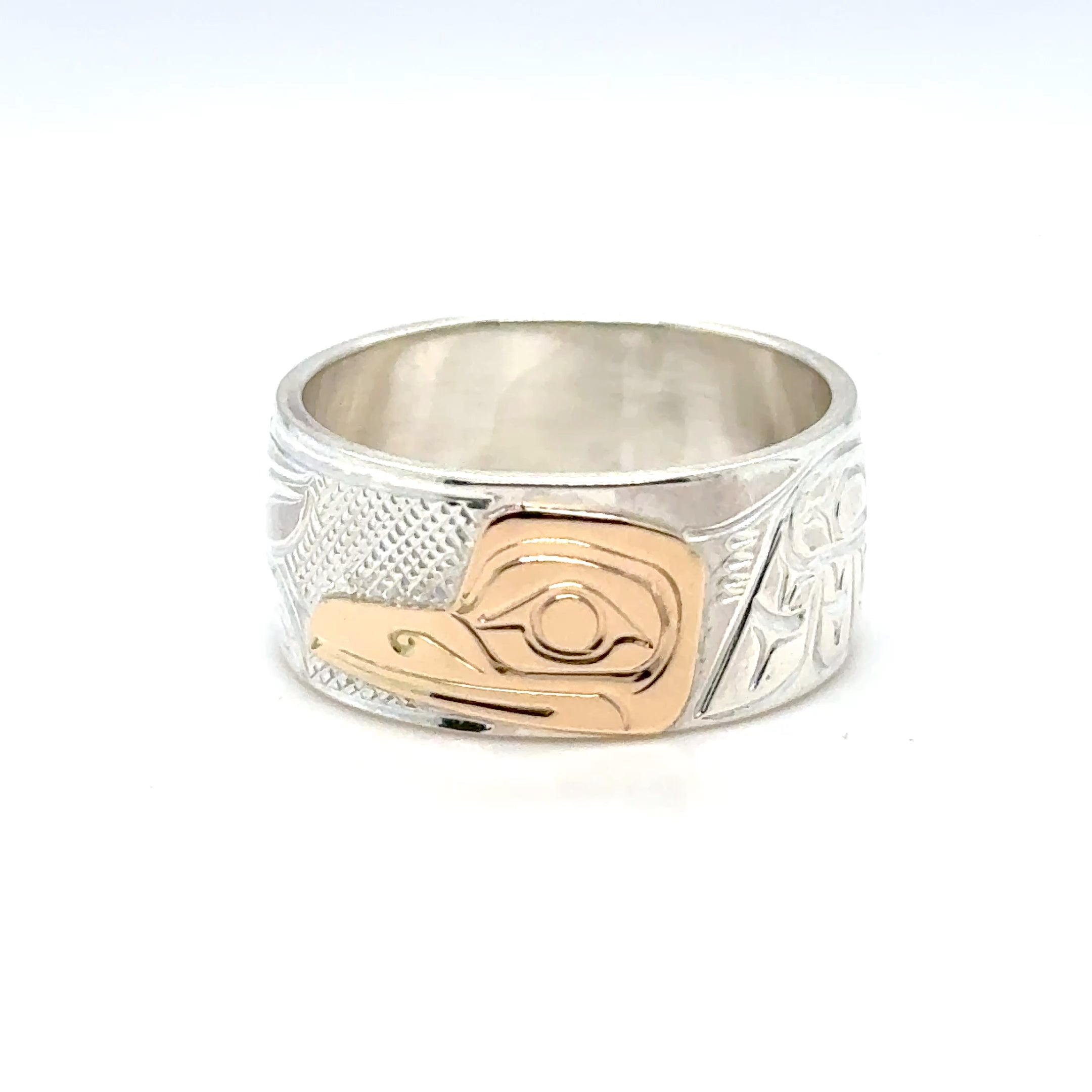 Ring - Gold and Silver - 3/8&quot; - Hummingbird - Size 8