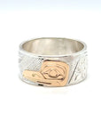 Ring - Gold and Silver - 3/8" - Hummingbird - Size 8