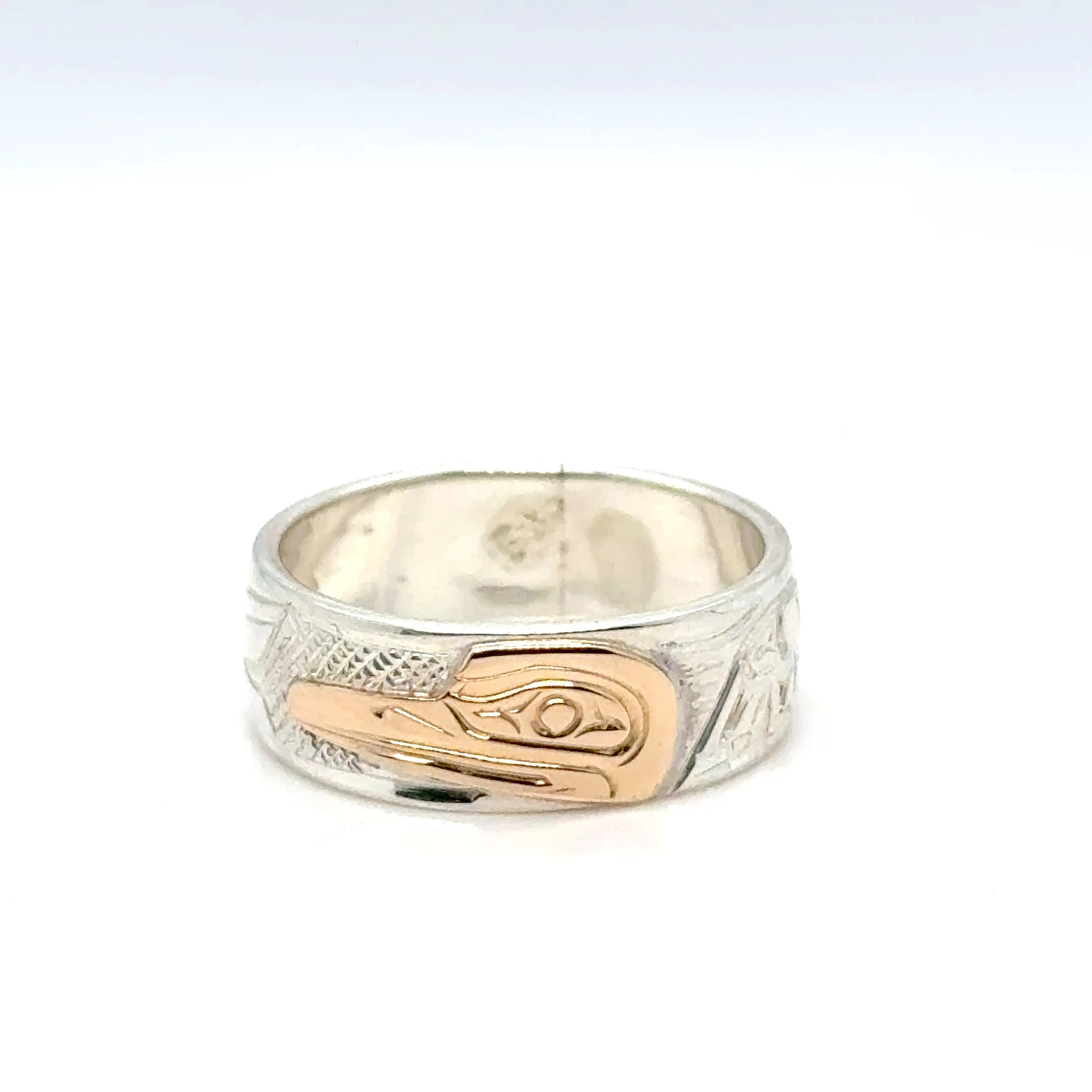 Ring - Gold &amp; Silver - 1/4&quot; - Hummingbird - Size 5.5