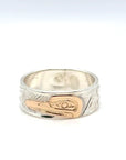 Ring - Gold & Silver - 1/4" - Hummingbird - Size 5.5