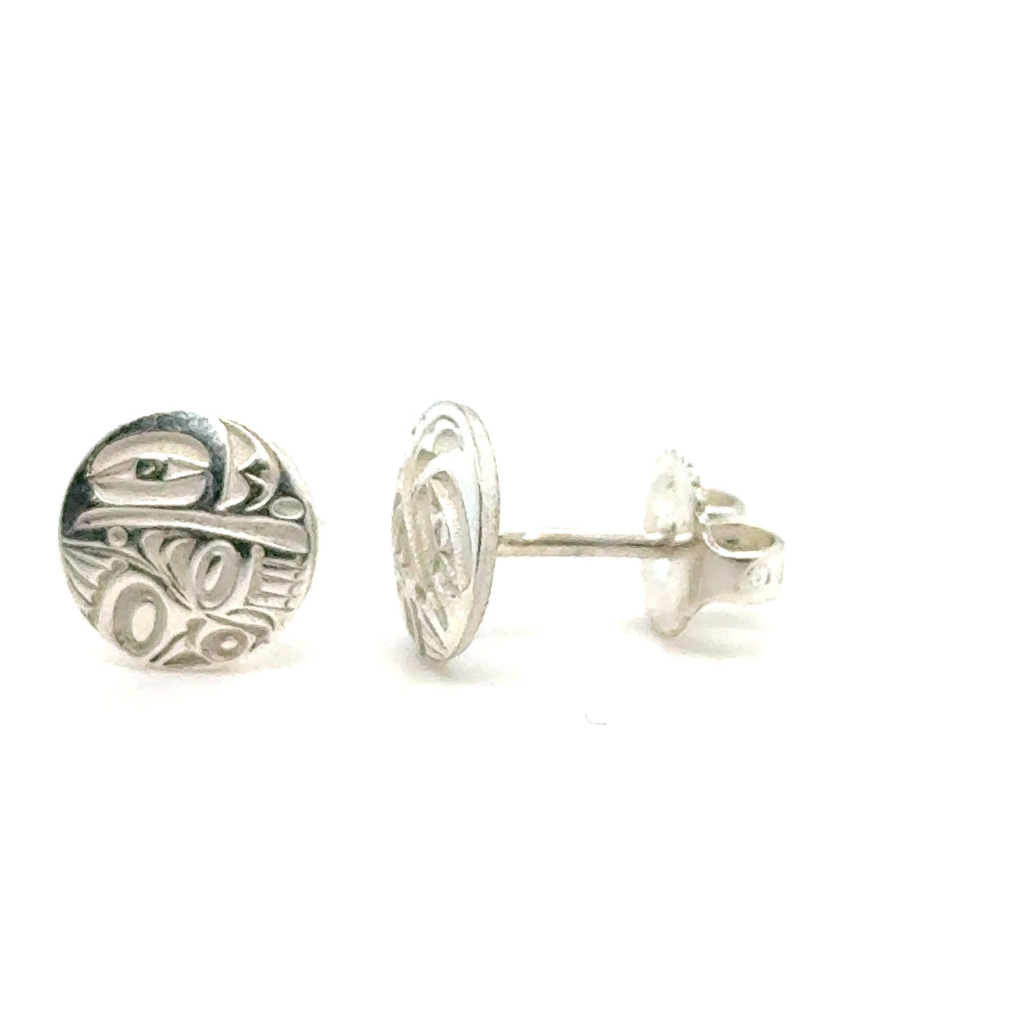 Earrings - Sterling Silver - Stud - Raven - Micro - 8mm