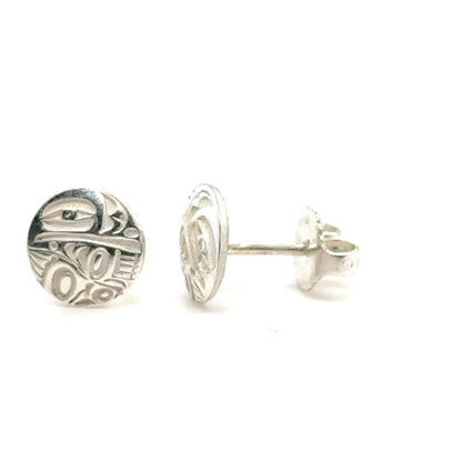 Earrings - Sterling Silver - Stud - Raven - Micro - 8mm