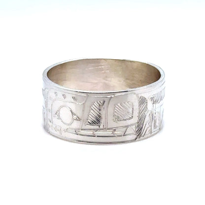 Ring - Sterling Silver - 3/8" - Wolf