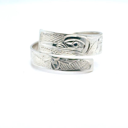 Ring - Sterling Silver - Wrap - 1/4" - Hummingbird