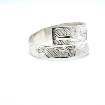 Ring - Sterling Silver - Wrap - 1/4" - Hummingbird