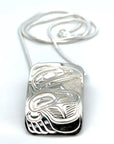 Pendant - Sterling Silver - Rectangle - Raven