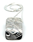 Pendant - Sterling Silver - Rectangle - Hummingbird