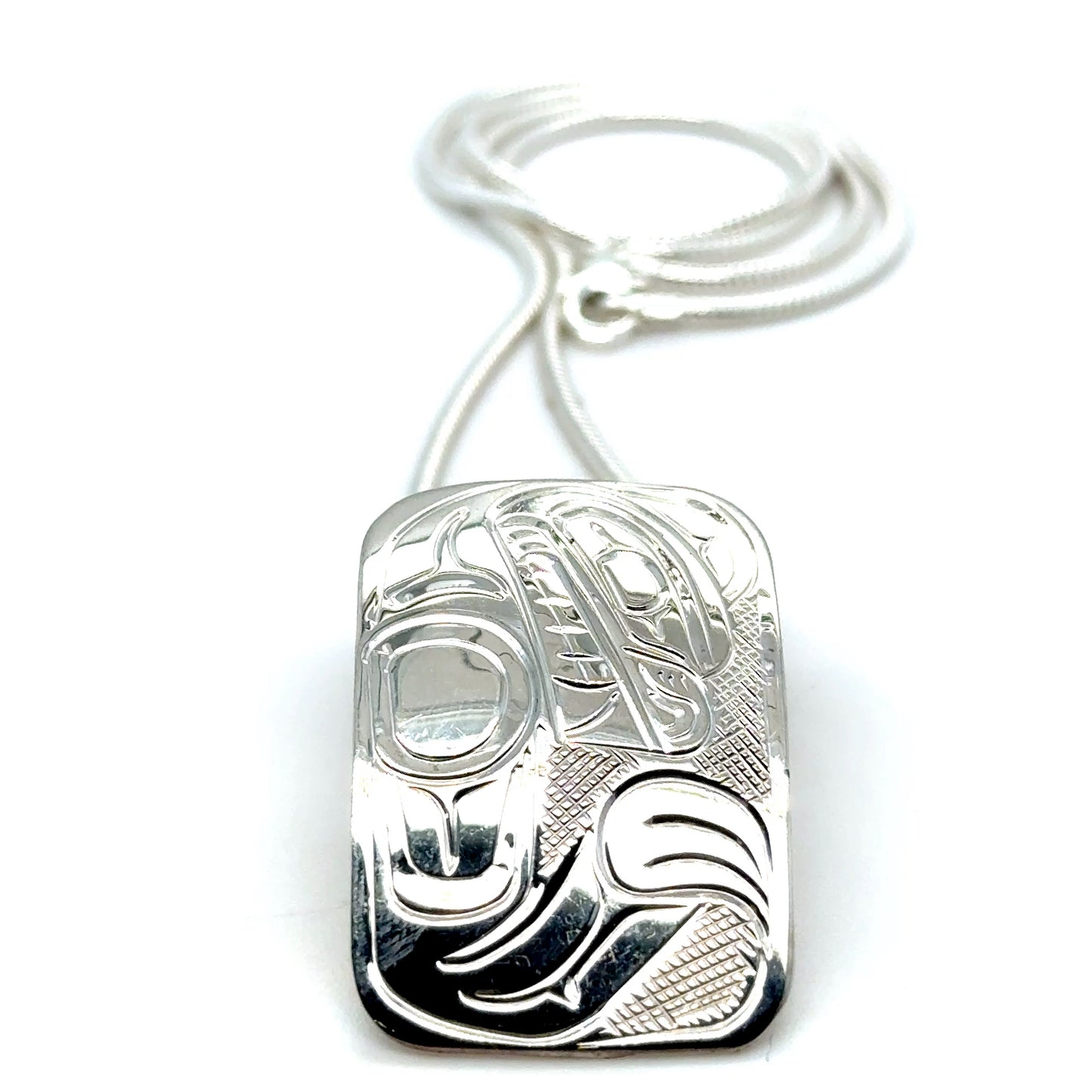 Pendant - Sterling Silver - Rectangle - Bear