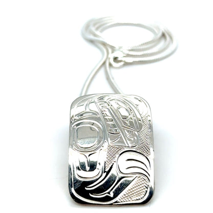 Pendant - Sterling Silver - Rectangle - Bear