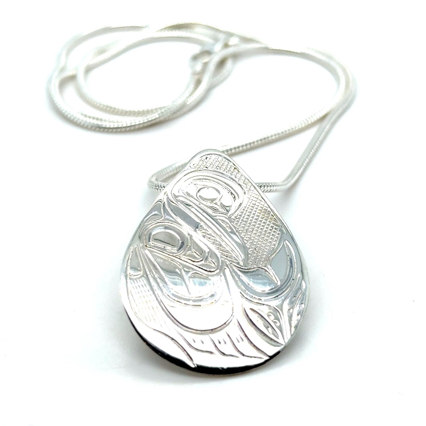 Pendant - Sterling Silver - Teardrop - Hummingbird