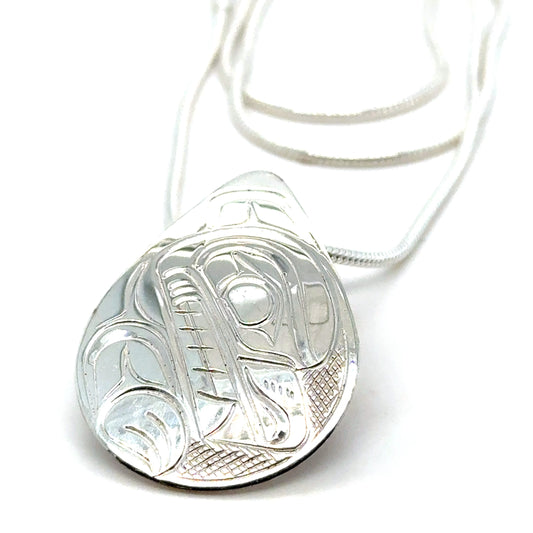 Pendant - Sterling Silver - Teardrop - Bear