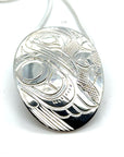 Pendant - Sterling Silver - Oval - Hummingbird