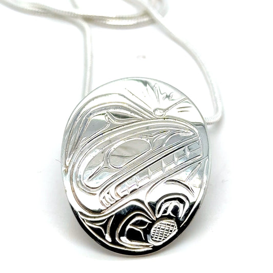 Pendant - Sterling Silver - Oval - Orca