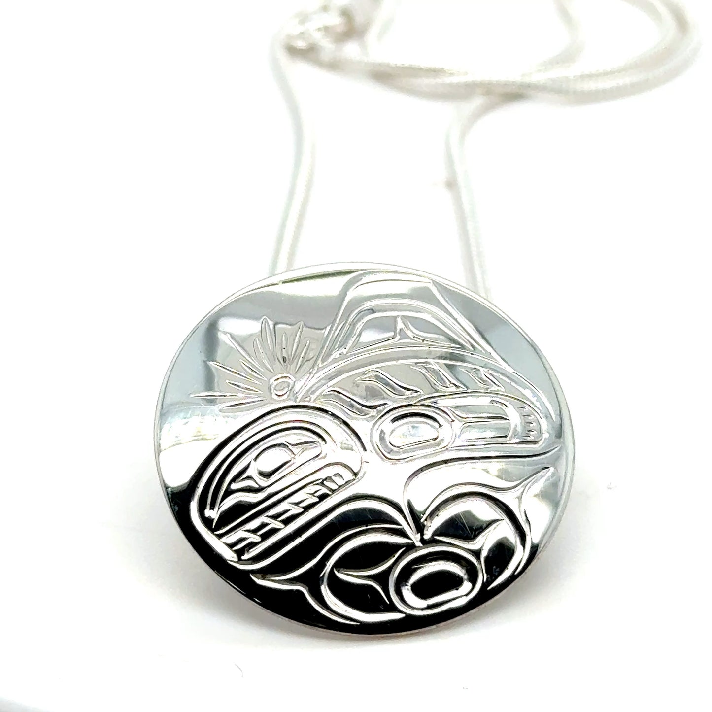 Pendant - Sterling Silver - Round - Orca