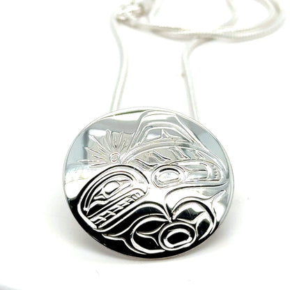 Pendant - Sterling Silver - Round - Orca