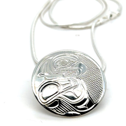 Pendant - Sterling Silver - Round - Eagle