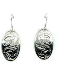 Earrings - Sterling Silver - Oval - Eagle