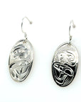 Earrings - Sterling Silver - Oval - Eagle