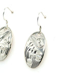 Earrings - Sterling Silver - Oval - Hummingbird