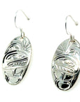 Earrings - Sterling Silver - Oval - Orca