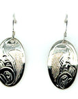 Earrings - Sterling Silver - Oval - Salmon