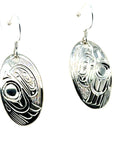 Earrings - Sterling Silver - Oval - Raven