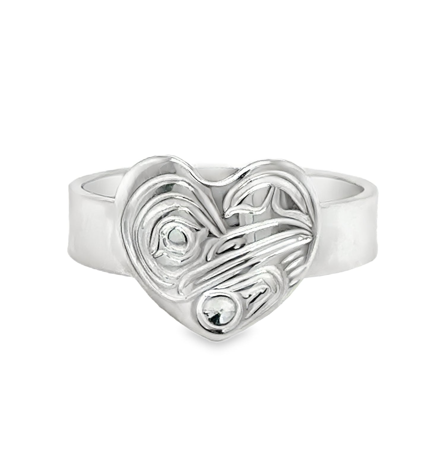 Ring - Sterling Silver - Heart - Hummingbird