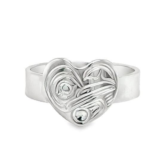 Ring - Sterling Silver - Heart - Hummingbird