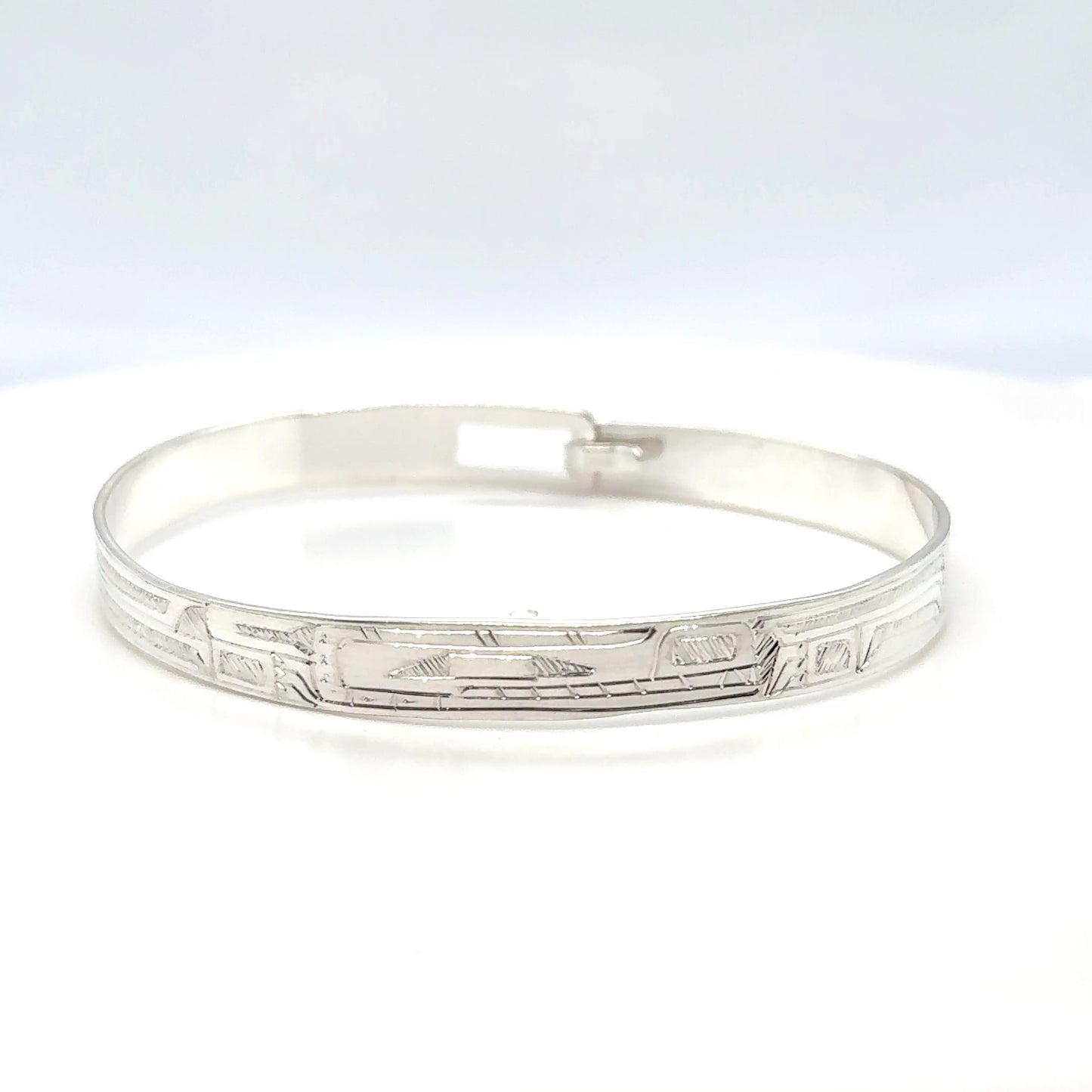 Bangle - Sterling Silver - 1/4" - Bear - Shorter Length
