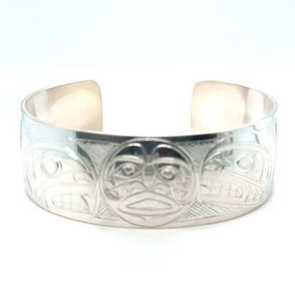 Bracelet - Sterling Silver - 3/4" - Orca Moon Orca - Shorter Length