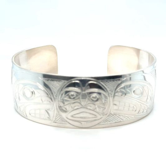 Bracelet - Sterling Silver - 3/4" - Orca Moon Orca - Shorter Length