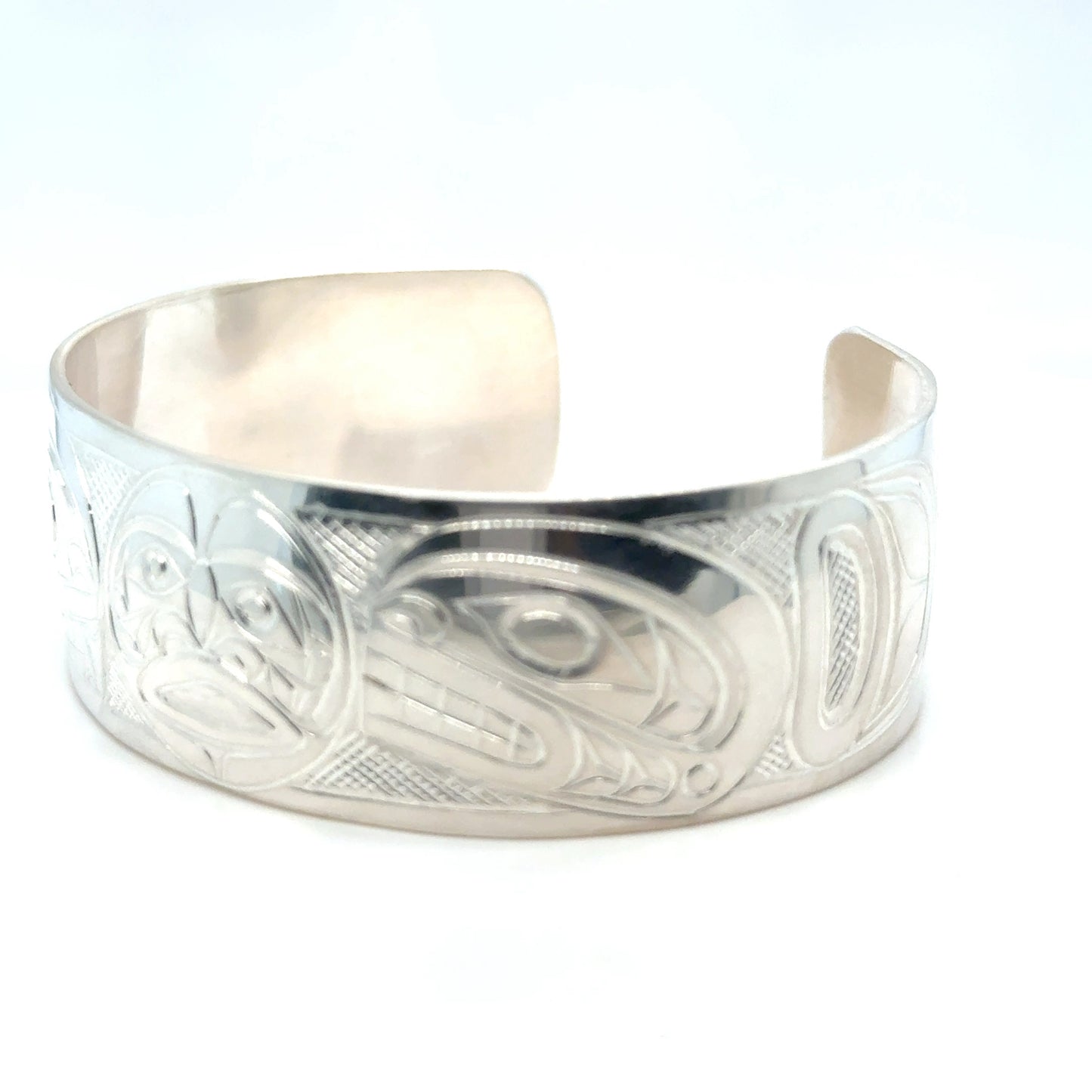 Bracelet - Sterling Silver - 3/4" - Orca Moon Orca - Shorter Length